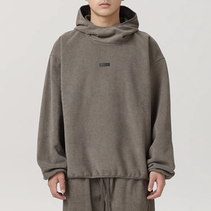 Logotipo personalizado OEM y ODM puede imprimir escote superpuesto Sudadera con capucha - Product Image 3