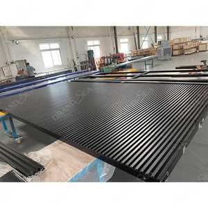 Porte de <span class=keywords><strong>garage</strong></span> moderne isolée automatique intelligente en aluminium noir de luxe pour villa - Product Image 3