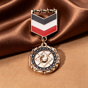 Broche Épingle Double Tête d'Aigle en Alliage de Zinc, Médaille Vintage, Épaulette, Badge Personnalisé en Alliage de Zinc Émaillé, Broche pour Vêtements, Faible MOQ - Product Image 4