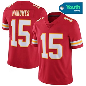 Maillots de haute qualité pour jeunes enfants du Kansas 15 # Patrick Mahomes 87 # Kelce 10 # Maillots de football américain cousus Pacheco avec logo - Product Image 2