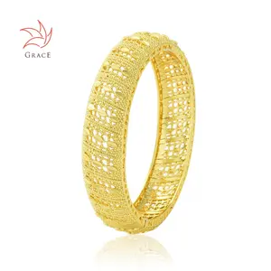 Grace Hollow Out Design Ethnic 18K Gold Plate Indian Bangles/Bracelet Jewelry Gold Bangles For Women