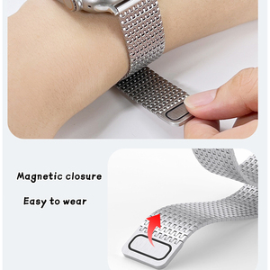 Nouvelle montre intelligente pour homme, bracelet en maille en <span class=keywords><strong>acier</strong></span> inoxydable magnétique en <span class=keywords><strong>titane</strong></span> de luxe, chaîne magnétique pour <span class=keywords><strong>Apple</strong></span> <span class=keywords><strong>Watch</strong></span> - Product Image 5