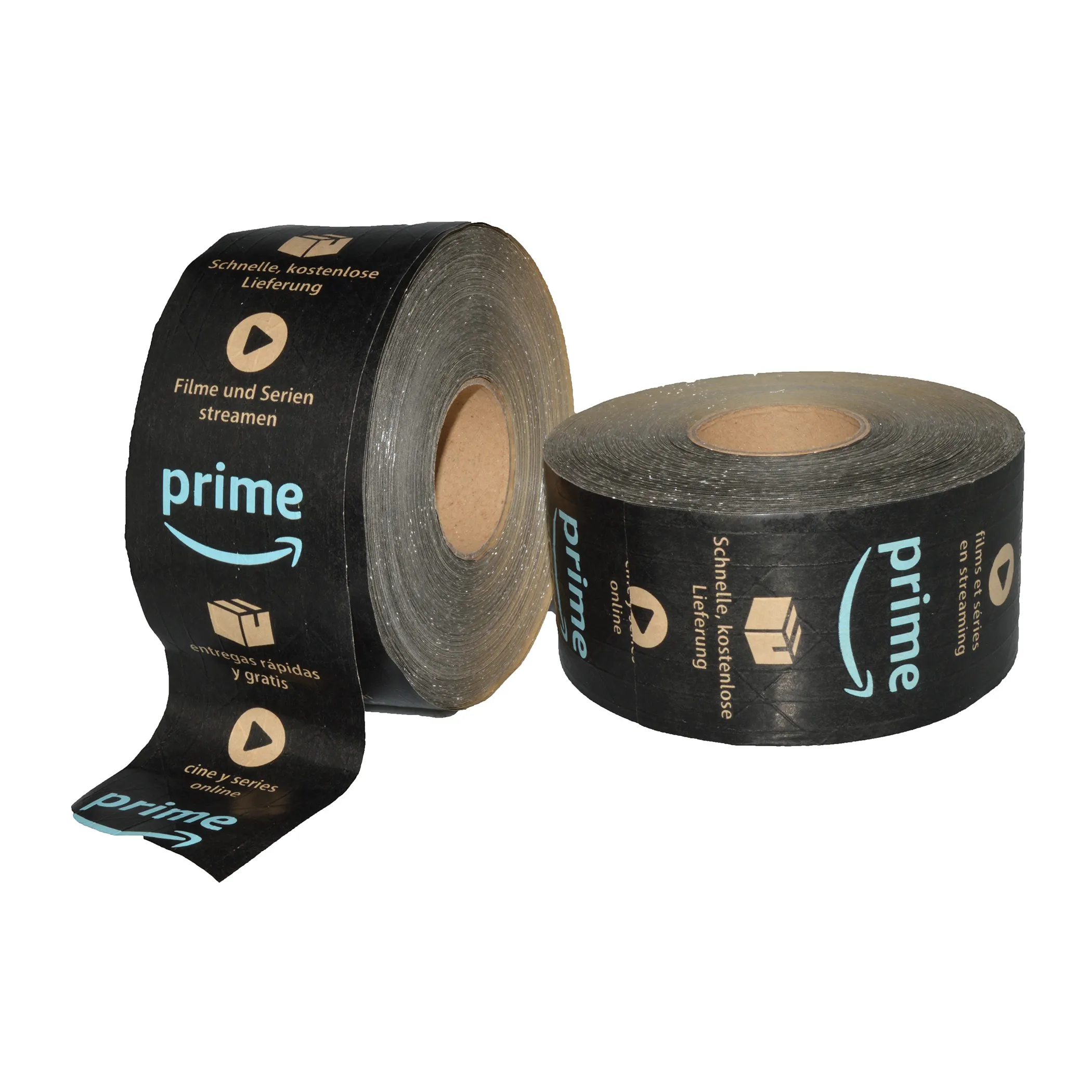 Benutzer definiertes Drucken Logo Prime Branded Klebe papier Verstärkter Versand Schwarz Verpackung Kraft papier band