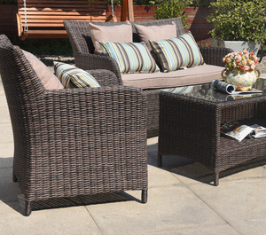 Factory Price Rattan Wicker Patio Mobiliário Clássico Sofá ao ar livre Jardim Cadeira de jantar <span class=keywords><strong>Set</strong></span> Impermeável Modular Sofá com Almofada - Product Image 5