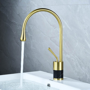 <span class=keywords><strong>Robinet</strong></span> de lavabo européen rétro <span class=keywords><strong>noir</strong></span>, 4 pièces, robinets de mélangeur d'eau chaude et froide rehaussé, robinets de salle de bains artistiques - Product Image 3