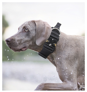 Nylon Tactical Nylon Verstellbares Trainings halsband für Hunde Hochleistungs-Halsbänder für mittelgroße Hunde mit Metalls chnalle und Steuer griff - Product Image 3