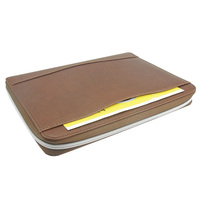 Modernqiu porte-documents en cuir A5 avec logo personnalisé avec 6 classeur à anneaux Agenda planificateur fermeture éclair dossier pour bureau