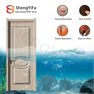 Puerta de panel WPC de apertura Manual de superficie acabada de dormitorio insonorizada impermeable de diseño moderno personalizado - Product Image 3
