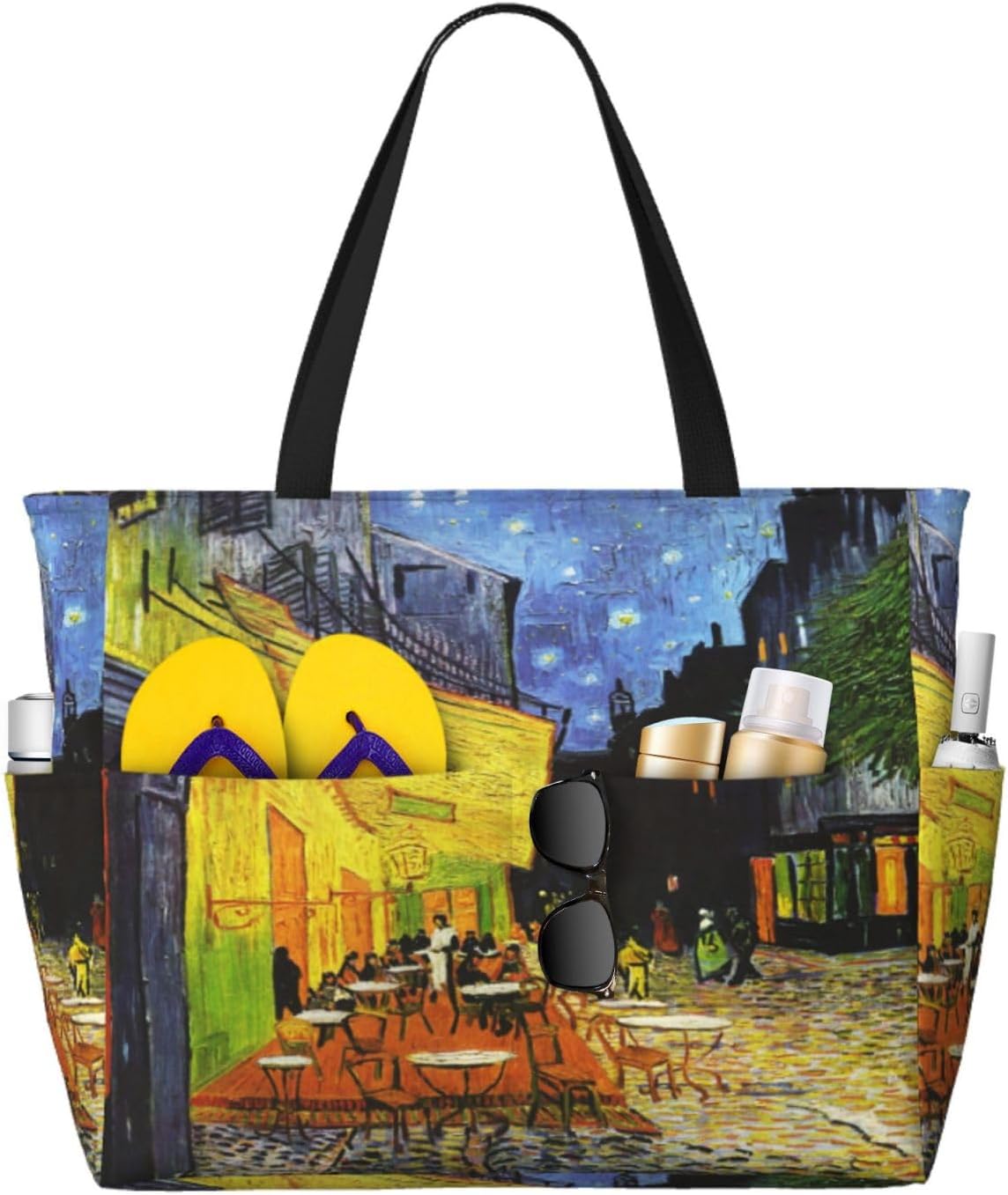 Terraza de café por la noche