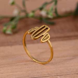 Handmade 14K Gold Plated <b>Silver</b> <b>Ring</b> Minimalist Geometric <b>Statement</b> Wedding <b>Ring</b>-Perfect Blend - Product Image 3