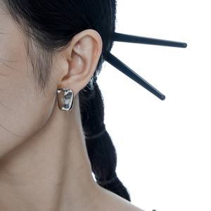 ICEBELA S925 plata esterlina Vintage asimétrica declaración hecha a mano oro perla mujeres <span class=keywords><strong>Bottega</strong></span> Stud pendientes - Product Image 6