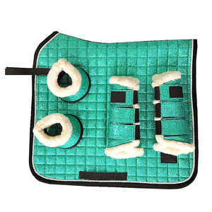 पेशेवर घोड़े के जूते बराबरी सेट घुड़सवारी जूते + काठी पैड फ्लाई घूंघट + घोड़े - Product Image 4