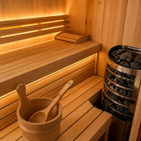 Ruang Sauna Kayu Tradisional Rumah Sauna Luar Ruangan dengan Pemanas Sauna