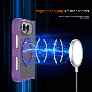 Étui Duo Premium pour <span class=keywords><strong>iPhone</strong></span> Violet avec Support Rotatif, Antichoc, Finition Mate, Toucher Doux, Magnétique – Fabricant Professionnel - Product Image 3