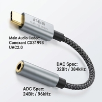 Câble audio numérique HiFi CX31993 en gros, Type-C vers 3,5 mm TRRS, conception anti-pliage, logo OEM gravé au laser disponible, directement de l'usine