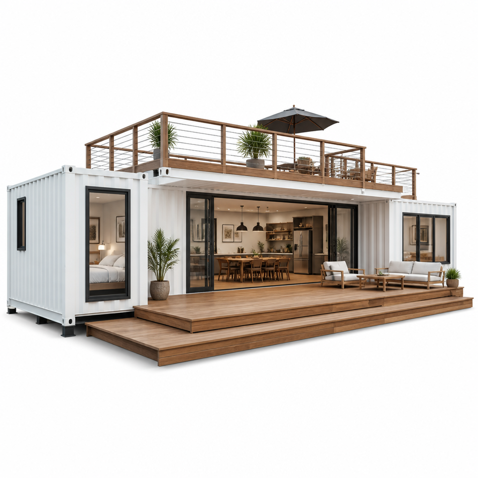 Luxury Prefabricated Container Mansion Multi-Container Combination 4 ...