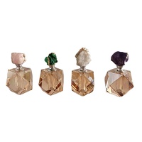 Mini bouteilles d'huile de parfum en verre blanc champagne clair arabe moderne avec géode en pierre d'agate décoration de maison de luxe en cristal de guérison