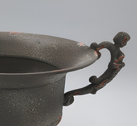 Pot de fleurs rustique en fer vieilli, style trophée, durable, léger, vintage, style ferme, en métal, pour jardin, verdure et compositions florales
