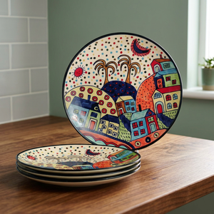 Handmade Ceramic Round Bohemian Design 300mm Diameter Washable Durable Table Decoration <b>Mats</b> & Pads - Product Image 1