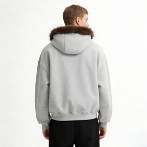 Sweat-shirt à capuche décontracté vintage pour homme, broderie <span class=keywords><strong>Condor</strong></span>, solide, nouvelle collection automne 2025, coupe ample, sweat-shirt à capuche, vente directe d'usine - Product Image 4