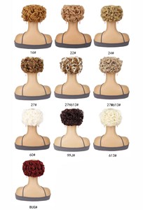 <span class=keywords><strong>Chignon</strong></span> bouclé synthétique désordonné avec cordon de serrage réglable noir naturel pour femmes - Product Image 6