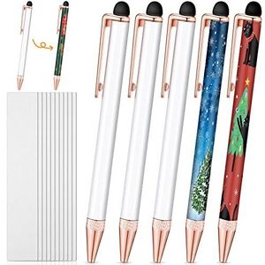 Bolígrafo de Sublimación <span class=keywords><strong>Blanco</strong></span> Personalizado DIY, Bolígrafos de Acero Inoxidable para Transferencia de Calor con Envoltura Retráctil - Product Image 1