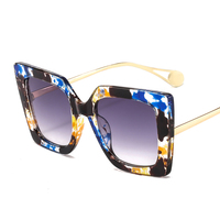 Twooo 1916 coloré surdimensionné Pc cadre métal jambes nouvelle mode femmes lunettes de soleil