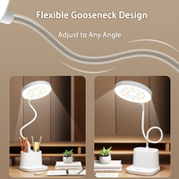 Lampe de bureau LED rechargeable à 3 températures de couleur, flexible, avec col de cygne, pour la lecture à la maison ou au bureau