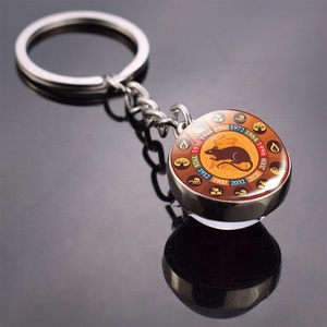 2024 nouvel an cadeau chine Culture traditionnelle Animal zodiaque rat boeuf tigre <span class=keywords><strong>Dragon</strong></span> boule de verre <span class=keywords><strong>porte</strong></span>-clés 12 zodiaque chinois <span class=keywords><strong>porte</strong></span>-clés - Product Image 5