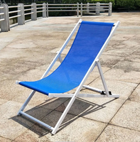 Chaise longue de plage pliable à cadre métallique, réglable, pour extérieur