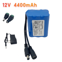 Pack de batteries au lithium rechargeable 18650-3S2P 12V 5200mAh avec chargeur US/EU pour éclairage solaire LED, système de surveillance de sécurité