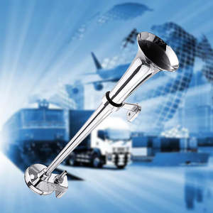 C-FARBIN แตรลม12V/24V 150db รถไฟเป่าลมเสียงดังสุด18นิ้วโครเมี่ยมสังกะสีแบบเดี่ยว - Product Image 4