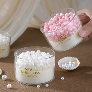 LANJO Luxury Pearl Grain Glass <b>Jar</b> Scented Candle Smoky-Free Aromatherapy Candle Wedding Favor Ambience <b>Decor</b> Candle - Product Image 4