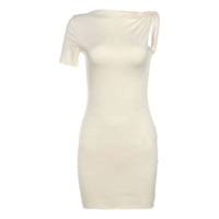 Vêtements pour femmes Sleevehollow Out Robe moulante Irregularsexy Mini robe