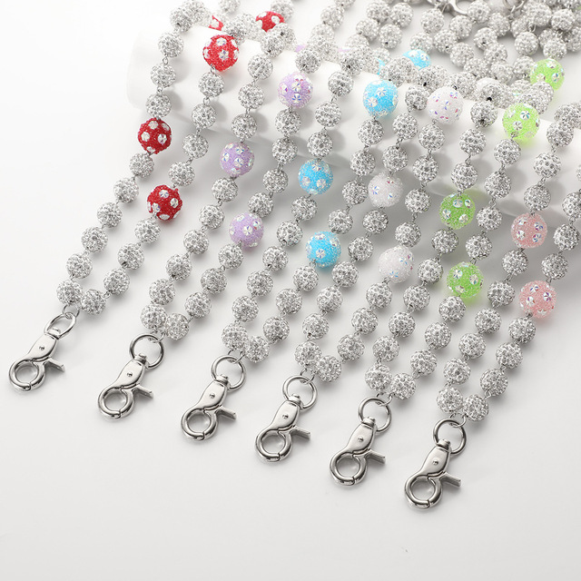 Disco Ball Beaded Layered Pendant Bag Jeans Pocket Belt Chains Rhinestone Beads Wallet Chain for Men Woman Gift