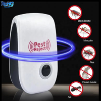 Répulsif Ultrasonique LED Personnalisable Anti-Moustiques et Mouches, Appareil Anti-Nuisibles d'Intérieur à Brancher, Étanchéité IP44, Batterie Incluse