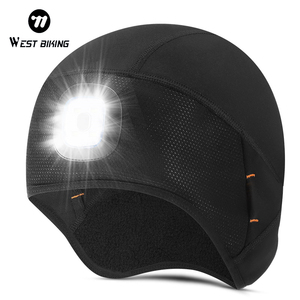 WEST BIKING-Lampe à 4 LED, capuchon de phare de vélo, 200mAh, couvre-tête de vélo rechargeable, avec trou de lunettes - Product Image 1