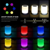 Popular Altavoz Portátil Táctil Inteligente Inalámbrico con Bluetooth y Luz de Noche LED Multicolor Lámpara de Mesita de Noche Compatible con Tarjeta TF y AUX