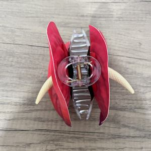 Jepit Rambut Hawaii Buatan Tropis PU Anthurium Aksesoris Rambut Fashion - Product Image 3