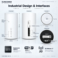 Router CPE 5G SDX72 dengan WiFi 7 Nirkabel BE7200, Dukungan Jaringan Seluler 4G 5G, NFC, VoLTE, VoIP, Modem CPE 5G
