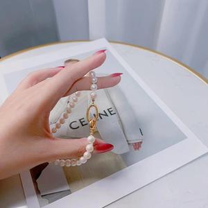 Collar de Perlas de Agua Dulce Naturales de 7-8 mm, Casi Circulares con Ligeras Imperfecciones, Cuentas Brillantes, Cadena para Mamá, Accesorios - Product Image 3