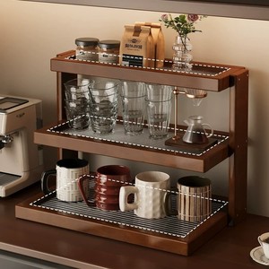 High-value acrylic multi-layer <b>desktop</b> <b>shelf</b>, cup holder, dining tabletop, tea room water cup storage rack - Product Image 4
