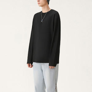 2025 nuevas camisas de manga larga en blanco 100% algodón de manga larga para mujer Camiseta de manga larga con estampado personalizado para Unisex - Product Image 2