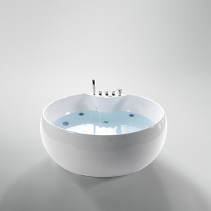 Hiện Đại Trắng Acrylic freestanding bồn tắm nước nóng 4-người hydromassage ngâm trung tâm dẫn ánh sáng massage nước KHÁCH SẠN Vòi bao gồm - Product Image 2