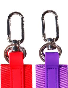 Porte-clés personnalisé en nylon tressé avec logo brodé sur tissu sportif de haute qualité et mousqueton, sangle courte pour poignet - Product Image 5