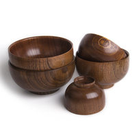 Solid Jujube Wood Seamless Hand-Turned Bowl 10-15cm Diameter 1900lbf Janka Hardness Insulated Food-Grade Nordic Japanese-style