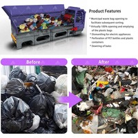 Ligne de tri des déchets MSW à grande vitesse, machine à déchiqueter les sacs horizontaux pour sacs poubelles et déchets solides