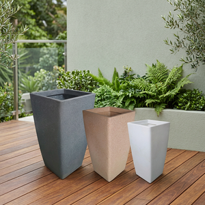 Pot de fleurs en plastique écologique moderne, vase carré, jardinières pour l'intérieur et l'extérieur, utilisation au sol, chambre à coucher, bureau - Product Image 3