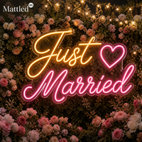Letrero de Neón LED Personalizado 'Recién Casados', Luz Decorativa para Bodas, Diseño Gratuito, Entrega Rápida para Fondo de Fiesta de Bodas