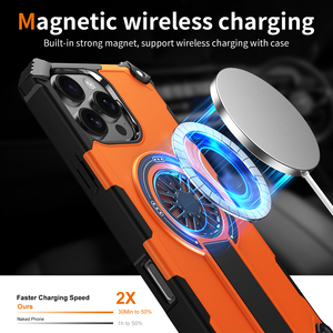Nuovo Design: Custodia per Cellulare con Supporto Magnetico Girevole per iPhone 17 16 15 14, Cover Posteriore Antiurto per <span class=keywords><strong>Samsung</strong></span> - Product Image 4